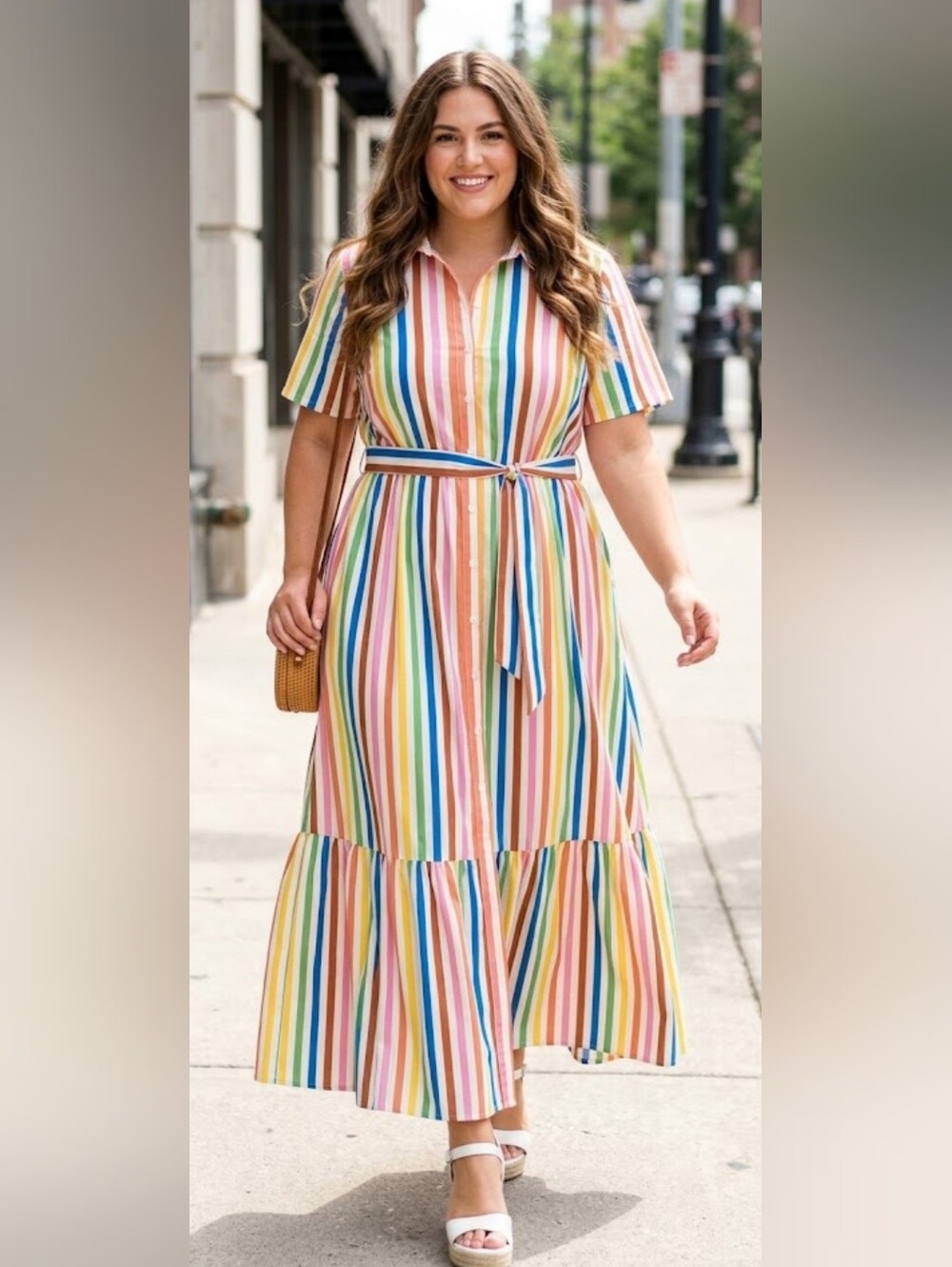 PRIDE , Striped Maxi Dress in Multicolor Like New
